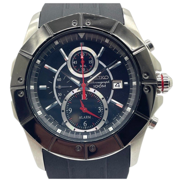 Seiko SNAC99J3 43mm Quartz Chronograph Black Dial Watch